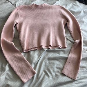pink ribbed turtle neck from brandy melville